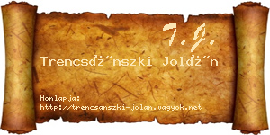 Trencsánszki Jolán névjegykártya